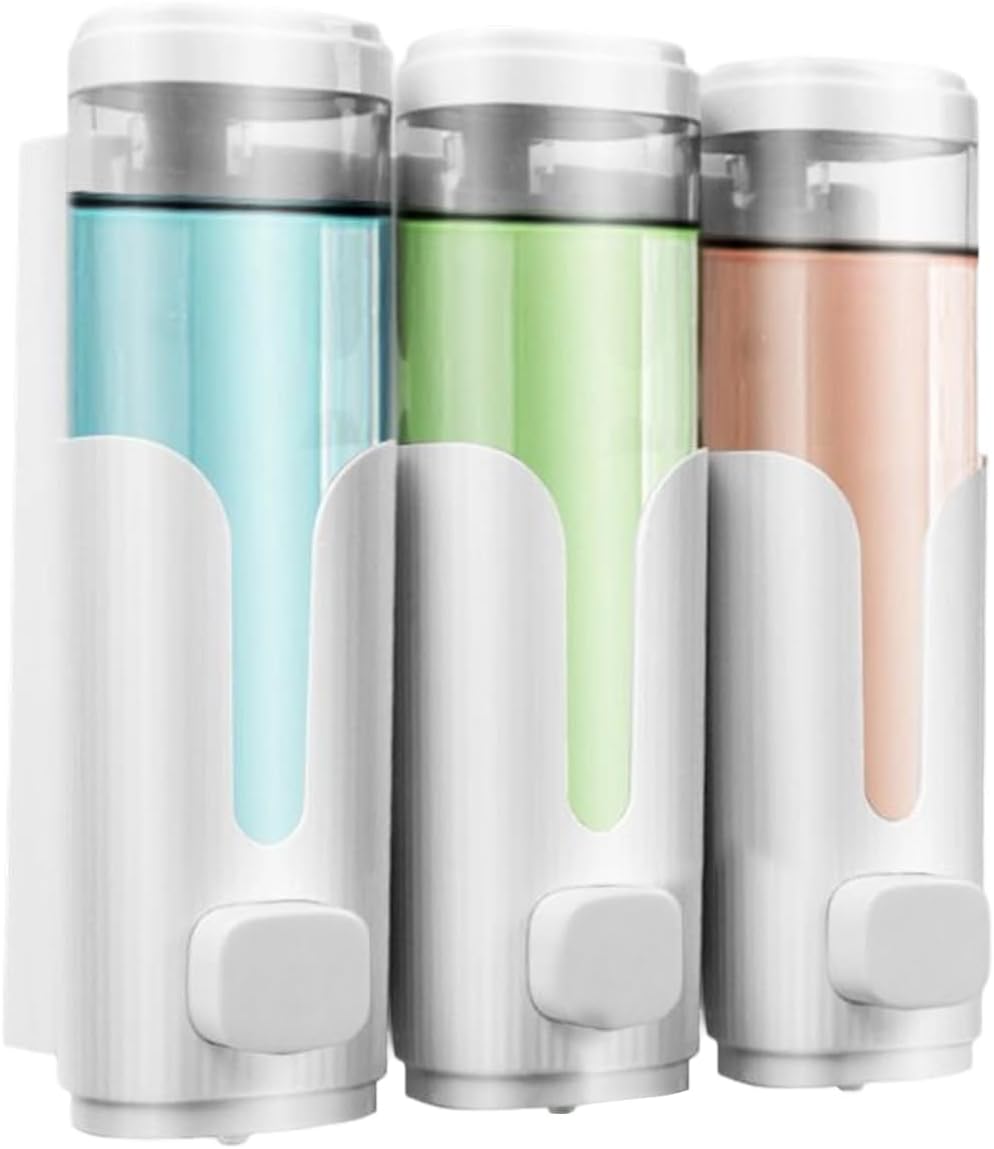 Hand Soap Dispenser - Liquid Store Refillable Bottles, Manual Pump, Leakproof Build, Wall Mount Frame, Easy Refill, Compact Layout, Bathroom Shower Kitchen Home Apartment