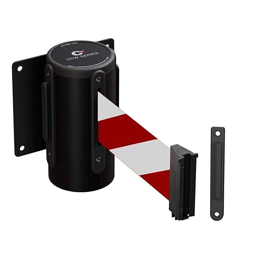 Miniatura 20 de Crowd Control Warehouse - Barrera de cinturón retráctil de montaje en pared fija Serie CCW WMB-125 - 11 pies, cinturón verde claro con caja de acero