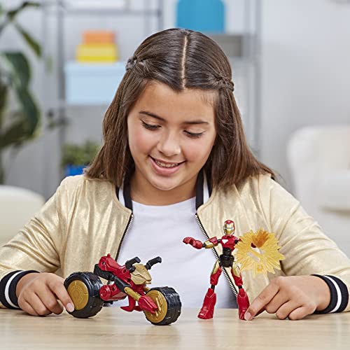 Marvel Bend And Flex, Flex Rider Iron Man Action Figure Toy, 6-Inch Flexible Figure And 2-In-1 Motorcycle For Kids Ages 6 And Up #TOP2