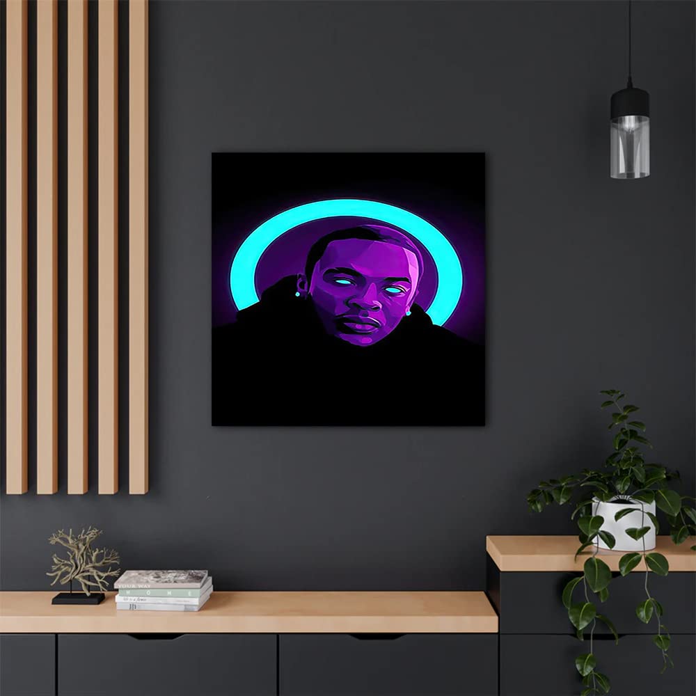 VERRE ART Printed Framed Canvas Painting for Home Decor Office Wall Studio Wall Living Room Decoration (14x14inch Wrapped) - Halo Dr Dre