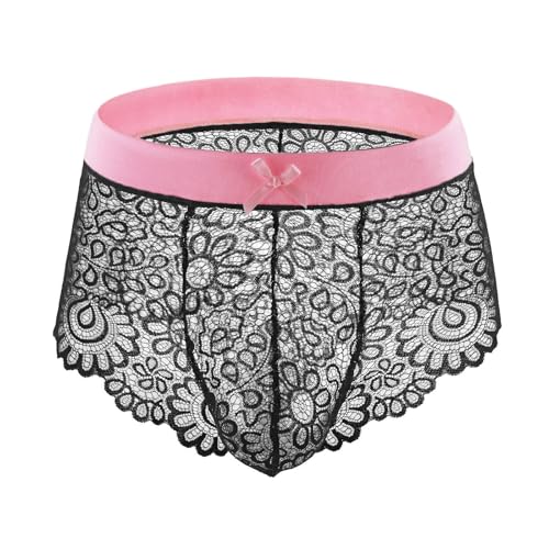 Cambkatl Men's Sissy Lace Panties Sexy Pouch Underwear Thongs Briefs Lingerie G-String Bikini Bottom