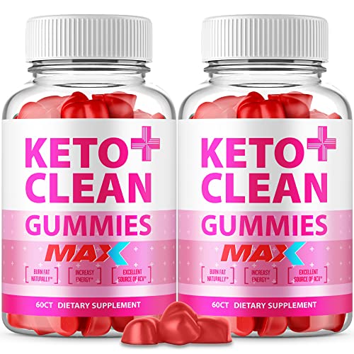 (2 Pack) Keto Clean Gummies - Official Max Strength Formula - Vegan Keto Gummies Keto Clean Plus Gummies Clean Gummies with Apple Cider Vinegar, Beet Root Juice Vitamin B12, Keto ACV (120 Gummies)