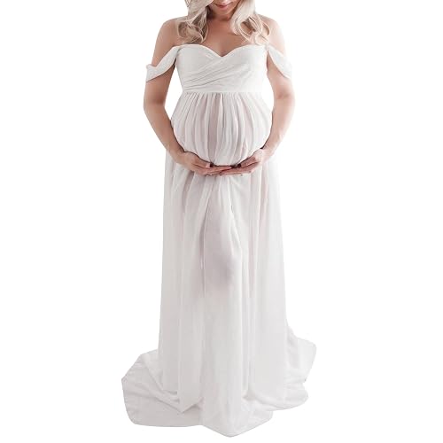 Robe de Grossesse Shooting Photo en Mousseline de Soie Léger,