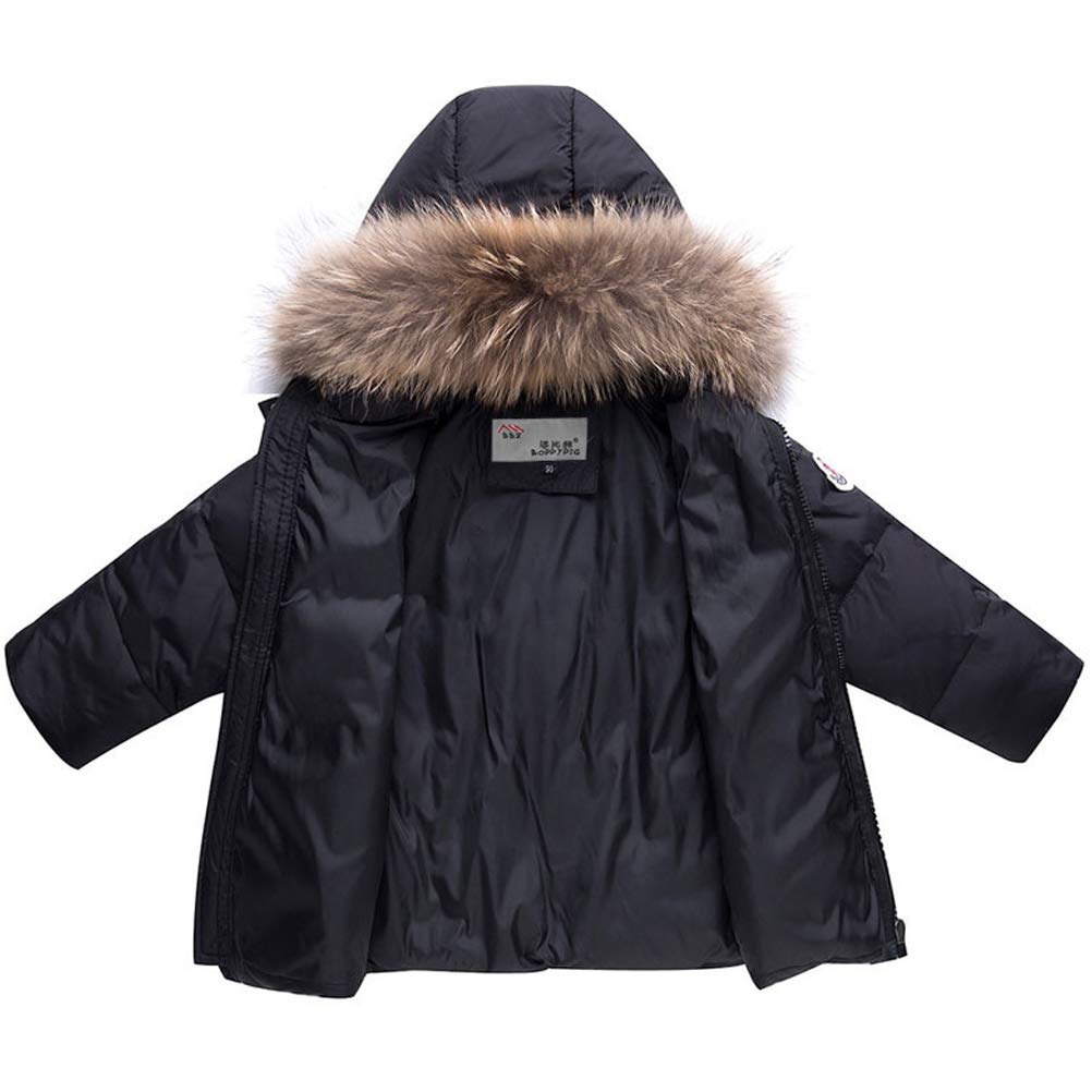 Ensemble Doudoune pour Bébé Combinaison de Neige Enfants Fourrure Costume de Bébé Veste Manteau Ski Doudoune Parka à Capuche d'hiver 2-5 Ans