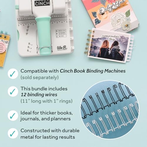 We R Makers spinacze do bindowania 2,5 cm, czarno-białe, zestaw 3 szt. (łącznie 12 sztuk) | do bindownicy Cinch Book | dzienniki, planery i albumy do scrapbookingu