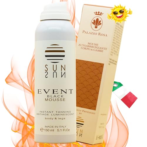 Palazzo Rosa Mousse Autoabbronzante Corpo e Gambe per Uomo e Donna - Abbronzante, Attivatore Abbronzatura effetto Naturale ad Asciugatura Istantanea - Antiage Idratante (150 Ml)