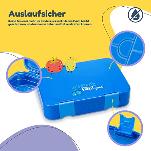 schmatzfatz Junior Brotdose Kinder mit Fächern| BPA Frei Lunchbox Kinder| Bento Box Kinder | Brotbox| Snackbox | Perfekt… – Bild 4