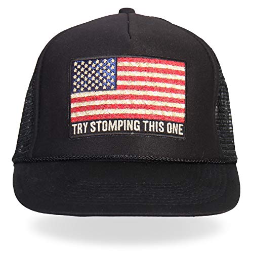 American Flag Black Trucker Hat casquette filet pour les road trips d'été et rassemblements