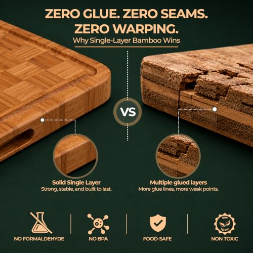 Juego de 3 tablas para cortar de bambú con soporte miniatura 2