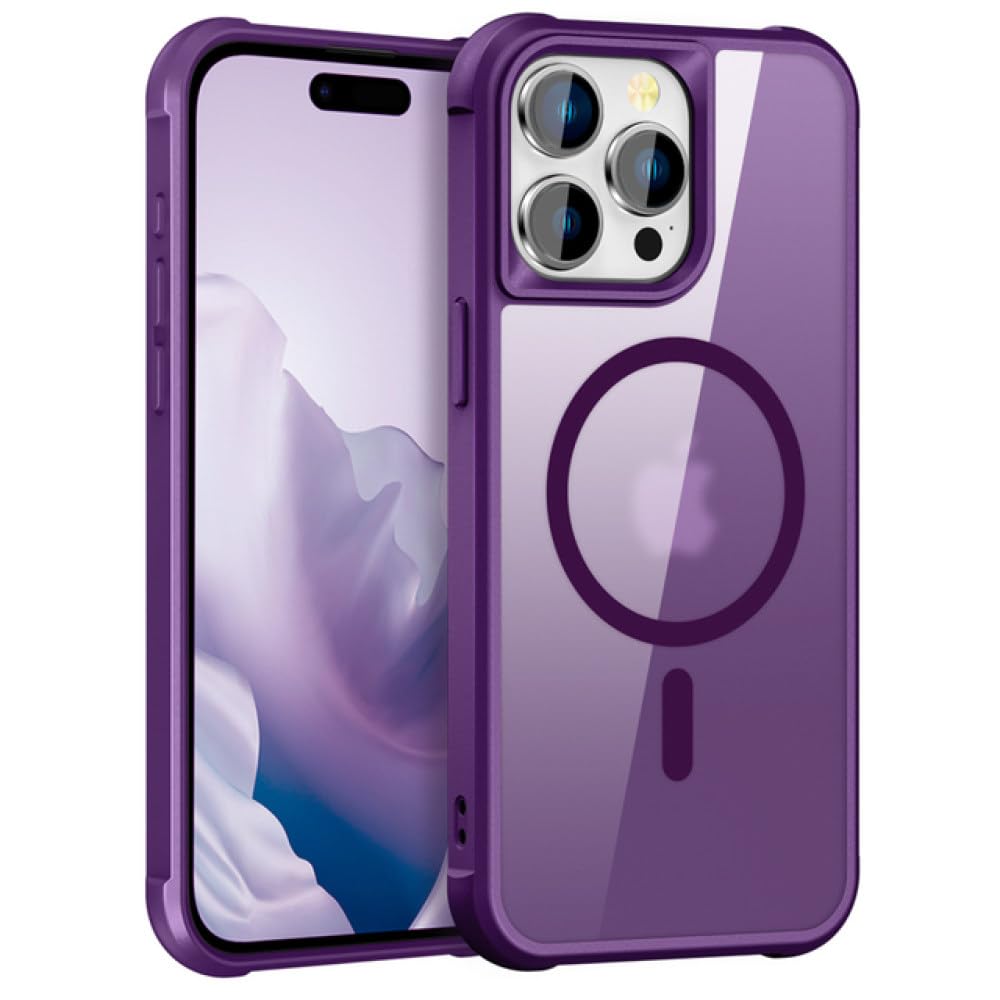 Coque de téléphone acrylique dur et violet foncé pour iPhone 14 Plus antichoc - 8