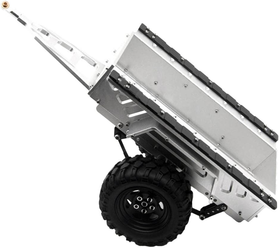 Hitch Mount Trailer for Crawler SCX10 90046 D90, Silver