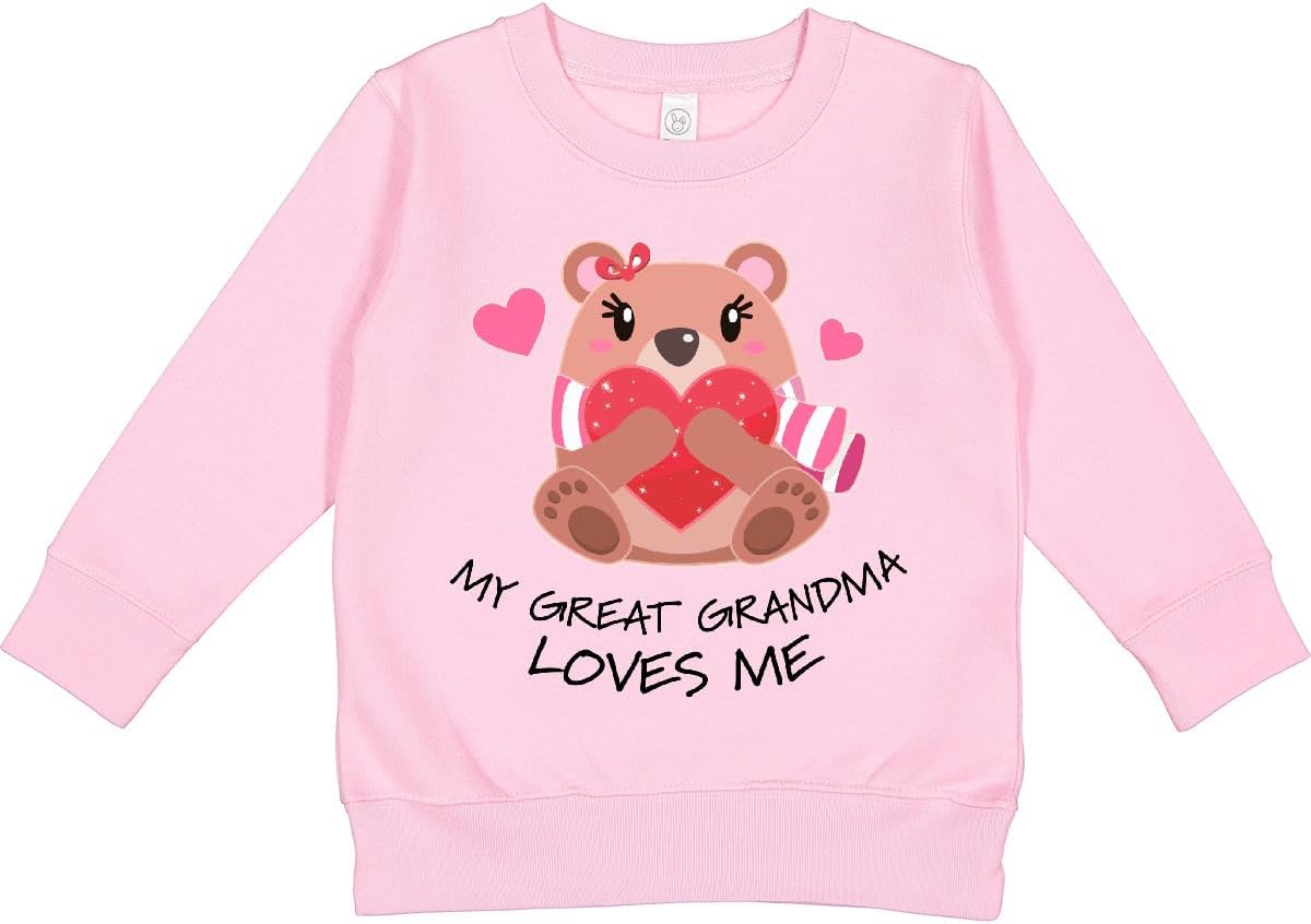 inktastic My Great Grandma Loves Me- Bear and Hearts Toddler Sweatshirt