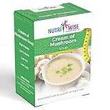 NutriWise - Cream of Mushroom Diet Soup | 7/Box | High Protein, Gluten Free, Low Calorie, Low Fat, Low Carb, Sugar Free