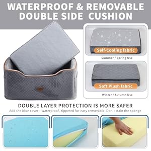   OTOB-Dog-Car-Seat-for-Large-Medium-Dog-Under-55Lbs-Detachable-Washable-Dog-Booster-Seat-for-2-Small-Dogs-Puppy-with-2-Safety-Leash-Thickened-Memory-Foam-Pet-Car-Seat-Cooling-Mat-Travel-Car-Seat-Bed