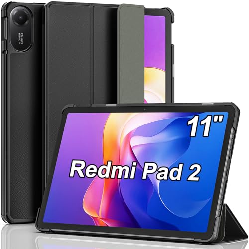 DLveer Funda para Xiaomi Redmi Pad 2 (11 Pulgadas, Modelo 2025) - Funda Protectora Ultrafina con Función Atril y Función Encendido/Apagado Automático Case para Redmi Pad 2 11', Negro