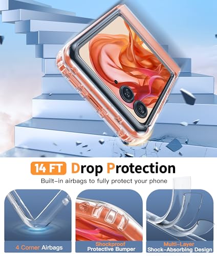 Image of Back Case Anti Fall Shock Absorbing Anti Scratch Slim Hard PC Protective Cover for Motorola Razr 50 -Transparent