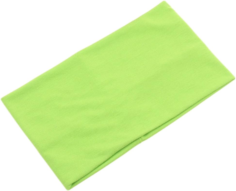 BaiX Women's Solid Stretch Wide Sports Headband Cotton Yoga Hairband Bandanas