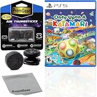 Once Upon A Katamari for PlayStation 5 (US Version), with PremGear ThumbSticks (2 pack: 1 High-Rise, 1 Mid-Rise) & Cleaning Cloth