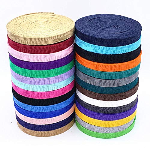 MoonyLI Cotton Webbing Bag Belt Herringbone Twill Bias Binding Tape Strapping DIY Cotton