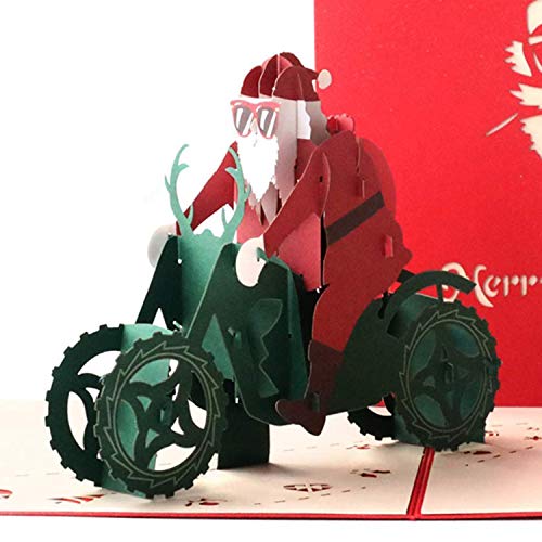 Paper Spiritz Pop Up - Tarjeta de Navidad para árbol de Navidad, diseño con texto en inglés"Pop Up", hecha a mano en 2018, tarjeta de felicitación de año nuevo a juego, tarjeta de nota a juego