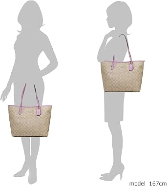 Coach Women's Outlet Tote Bag f5696 City Tote Signature 4 IMRPH Khaki Violet Red