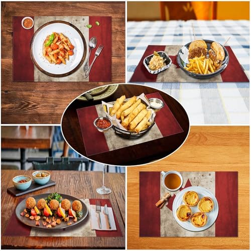 Tapis de table pour table à manger au style rétro canadien lavable - 6