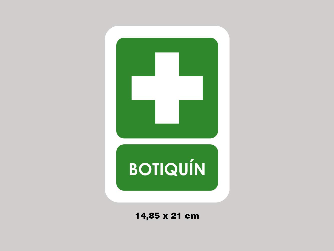 Pack 10 Señales de Botiquín | Medida 14,85x21cm | Señaletica en Material Aluminio Blanco Resistente de 3mm | Duradera y Económica