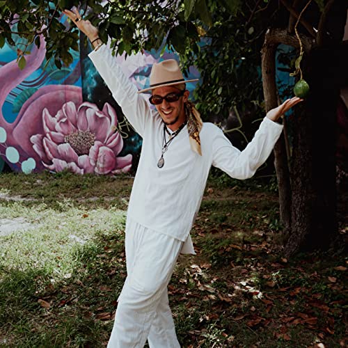 Image of Fedora Hats for Men Wide Brim Panama Hat with Classic Belt