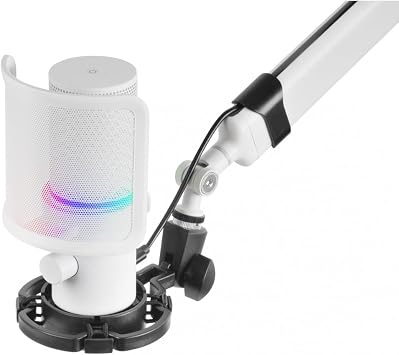 Mars Gaming MMIC-XT, Professional High Definition Studio Microphone 192Khz 24-bit, Omnidirectional Arm, Anti-Vibration Support, Metal Mesh Pop Filter, White