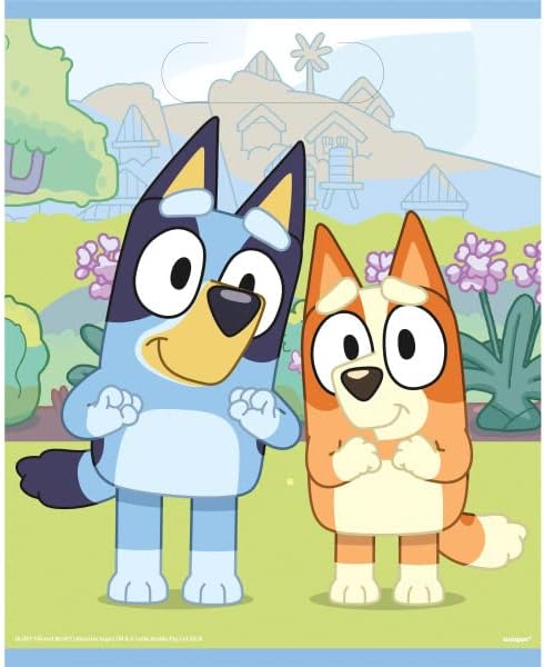 Unique Bluey Dog Birthday Party Supplies Bundle includes 16 Plastic Party Favor Loot Bags and 1 Dinosaur Sticker Sheet image 4