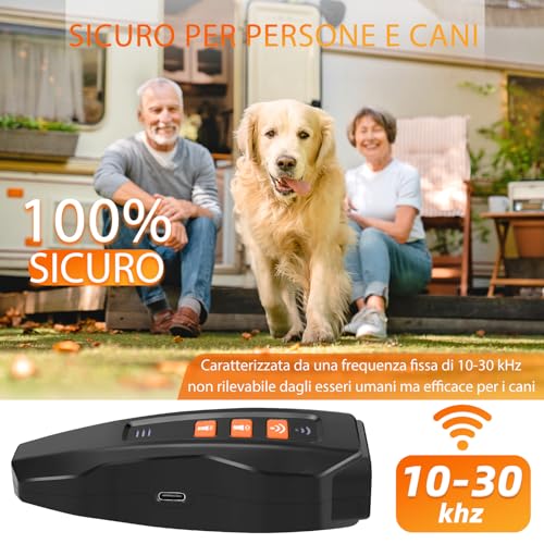 kacylzom Antibell für Hunde - Ultraschall Hundebell Stopper mit 3 Einstellbaren Frequenzen Anti Bell Gerät Hunde 30 Fuß Reichweite Automatischer Anti Bellen Funktion für Innen & Außengebrauch