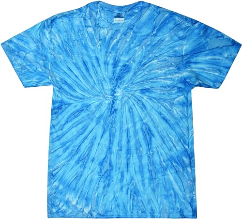 T-shirt tie dye avec motif artisanal myrtille fluo taille small