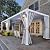 YITAHOME 10x13ft Louvered Pergola Outdoor Aluminum with Adjustable Roof Pergolas Sun Shade Shelter with Netting and Shaded Curtains for Lawns, Patio, Deck and Backyard, White
