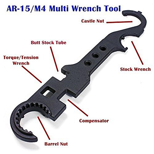 AR15/M4 Steel Armorer's Wrench for Removal and Installation of AR15/M16 Barrels/AR15/M4 Stock Combo Wrench - Image 3