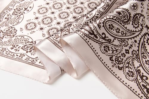 Image of 35 inch Men's Silk Cowboy Scarf - Oversized Western Bandana Neckwear, Large Square Scarf with Gift Packaging