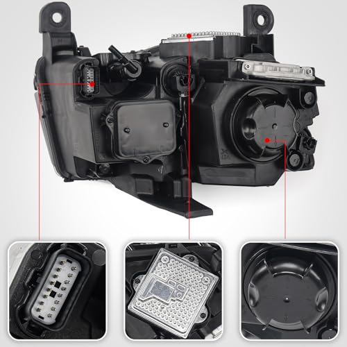FIONE HID Headlight Assembly For Jeep Grand Cherokee 2017-2021 Xenon headlights [not applicable to halogen Model] Black Housing Projector Headlamps Left Driver Side 68266649AH by FIONE - Image 4