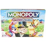 Monopoly Unicorns vs. Llamas Board Game for Ages 8 and Up; Play on Team Unicorn or Team Llama