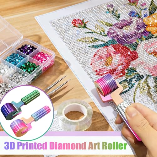 3D Printed Diamond Art Roller, 2Pcs DIY Craft Tool for Smooth Pressing, Diamond Painting Tools and Accessories - Thumbnail 3