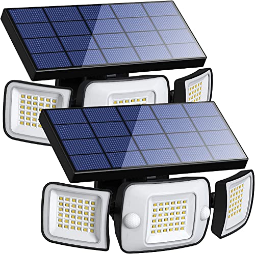 intelamp Lampe Solaire Exterieur 6000mAh Lumière Solaire Extérieure avec Détecteur de Mouvement 1200LM IP65 Eclairage Exerieur Solaire Projecteur LED de...