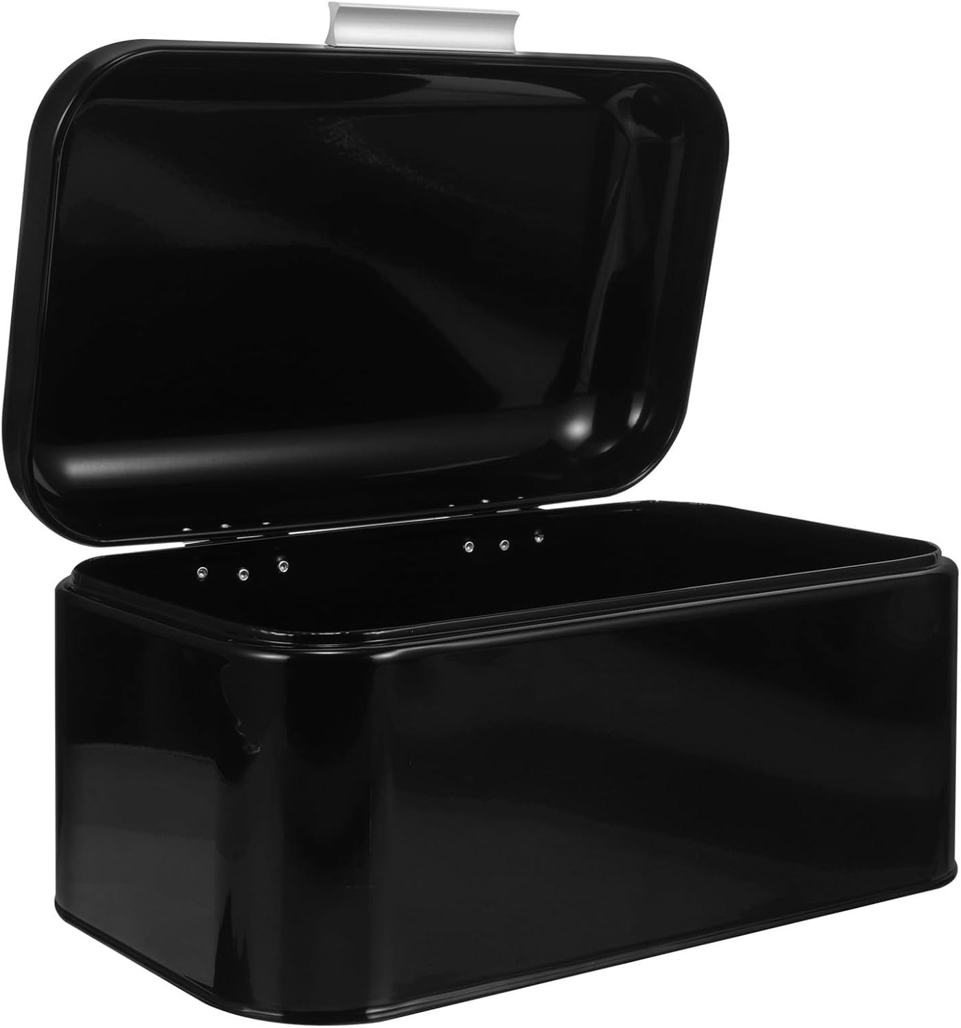 ibasenice Metal Bread Box with Lid Compact Dark Vintage Iron Kitchen Bread Storage Bin Food Organizer for Countertop Use