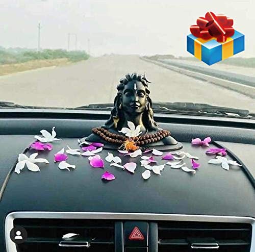 Exclusive Global 3.5" Adiyogi Shiva Statue for Car Dash Board, Pooja & Gift, Mahadev Murti, Idol Sawan Gift