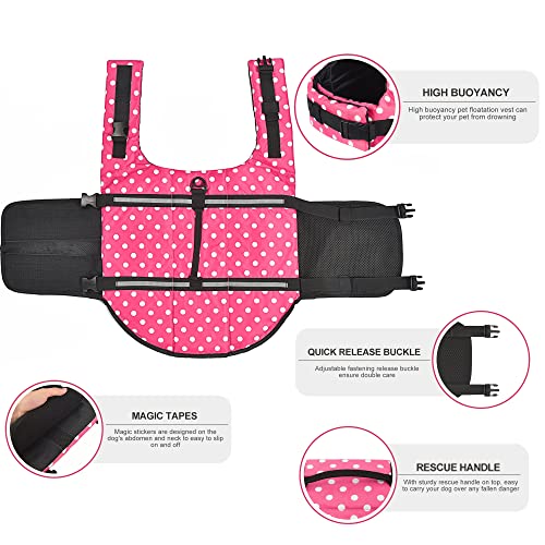 Dogcheer Ripstop Dog Life Jacket, Reflective & Adjustable Dog Swim Life Vest For Swimming Boating, Puppy Life Jacket Pet Floatation Vest Pfd With Rescue Handle For Small Medium Large Dogs #TOP4