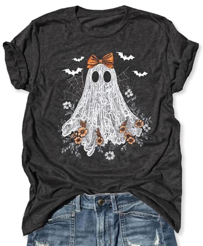 Basic Witch Halloween T Shirt Women Vintage Graphic Coffee Tees Shirt Short Sleeve Casual Funny Halloween Party Shirts