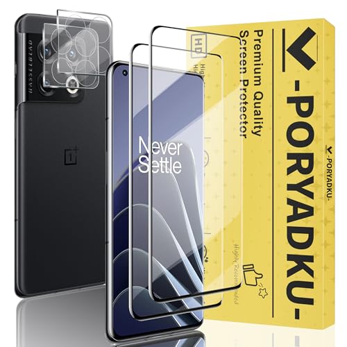 WILLONE 2+2 Pack for OnePlus 10 Pro Screen Protector (6.70 inches) with Camera Lens Protector Case Friendly Tempered Glass Film Fingerprint Unlock HD Clear