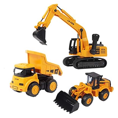 zhuofeng Digger Toys, Construction Toys, 3 Pieces, Wheel Loader, Dump Truck, Excavator Toy Cover