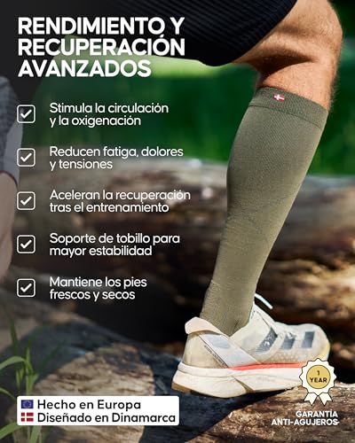 DANISH ENDURANCE Calcetines de Compresión de Alto Rendimiento Unisex, Negro/Gris, 43-47 - imagen 3