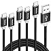 [5-Pack] USB C Cable [3/3/6/6/10 ft], CLEEFUN Nylon Braided Fast Charge Type C Charger Charging Cord for Samsung Galaxy S10e S10 S9 S8 Plus Note 8 Note 9, LG G7 G5 G6 V30 V20, Moto G6 Z Z2, Pixel 2 XL