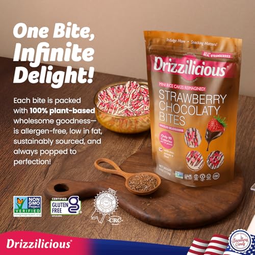 Drizzilicious Strawberry Chocolaty Bites Mini Rice Cakes, 4 OZ - image 4