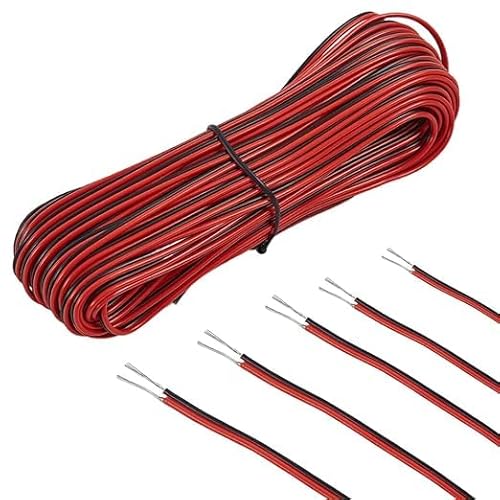 AWG22 電線 ケーブル 配線コード 延長コード 赤黒 ケーブ 10m/20m/30m 2芯 LEDストリップライト接続ケーブル 電子工作 配線 交換 修理 リード線 延長用 電化製品 (20M)
