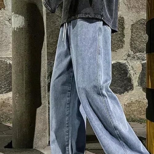 Men's Streetwear Jeans Loose Wide Leg Denim Pants Casual Oversized Straight Fashionable Classic Trousers3
